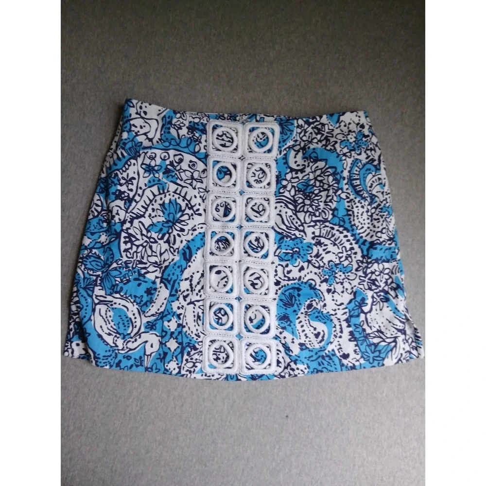 Lilly Pulitzer Skirt 4 Skort Marigold Mini Floral Resort Beach Cruise
